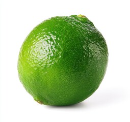 Bright, whole lime, vibrant green, glossy skin