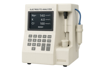 Electrolyte analyzer measuring na k cl levels transparent background