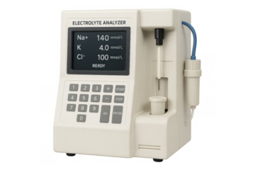 Electrolyte analyzer measuring na k cl levels transparent background