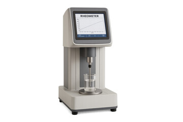 Rheometer instrument measuring liquid viscosity in laboratory