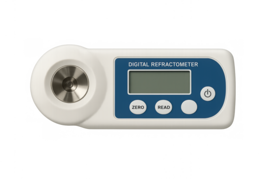 Digital refractometer measuring brix sugar concentration