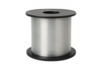 Spool of transparent monofilament line, fishing gear component