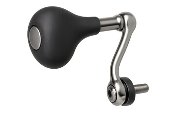 Fishing reel handle knob mechanism isolated on transparent