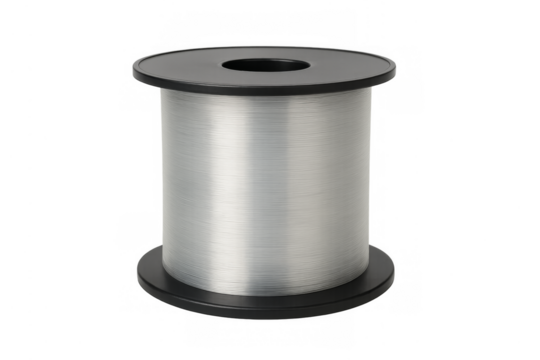 Spool of transparent monofilament line, fishing gear component