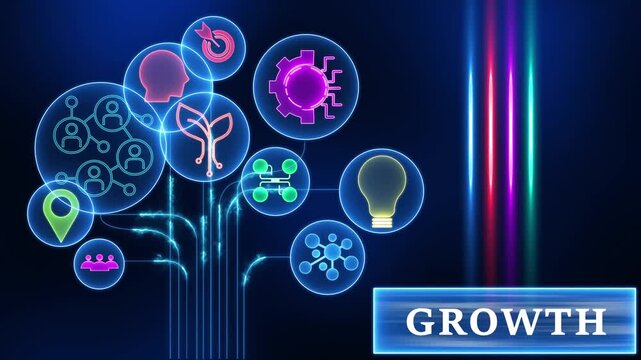 Digital Network Connections Brainstorming Ideas Strategy Growth Concept Abstract Technology Network Connections Business Development Teamwork Collaboration Innovation Success Goal Achievement