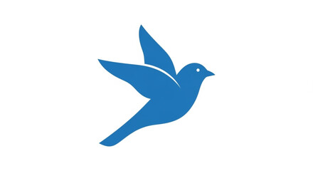 ai generative vextor Minimalist bird icon, flat style, blue silhouette, white background