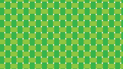 Seamless Green Tones Basket Weave Texture Background Vector Design
