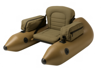 Inflatable float tube raft for fishing sport