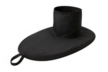 Black spray skirt for whitewater kayaking equipment