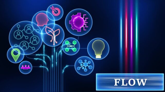 Digital Network Connections Brainstorming Ideas Teamwork Strategy Flow Chart Technology Concept video