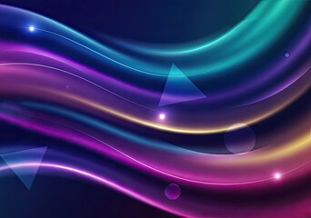 A vibrant, abstract background featuring a mix of neon colors and geometric shapes.