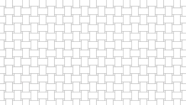 Minimalist Seamless Woven Basket Texture Background with Outline