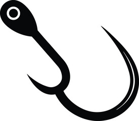 Fishing Hook Icon Silhouette