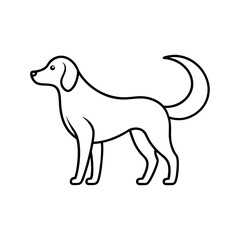 outline vector illustration of a dog wagging its icon vector art
