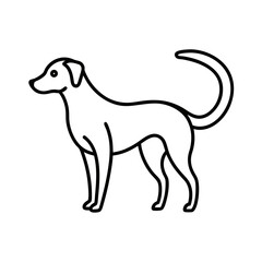 outline vector illustration of a dog wagging its icon vector art