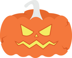 Jack O Lantern Flat Illustration. Clean Icon Design Element on Isolated White Background