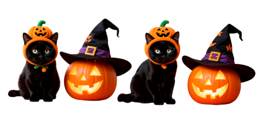 halloween pumpkin with halloween pumpkin with witch hat  black cat