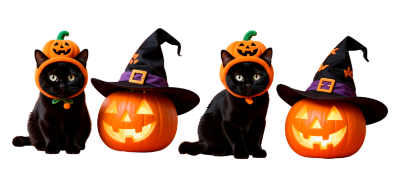 halloween pumpkin with halloween pumpkin with witch hat black cat