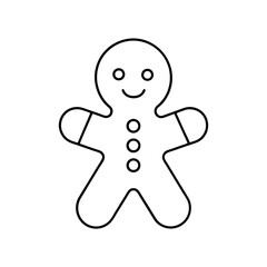 outline vector illustration of a gingerbread man icon vector art