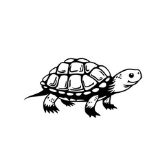 Snapping Turtle. Snapping Turtle simple black and white line art vector logo