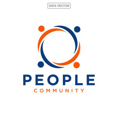 people community logo design vector illustration template