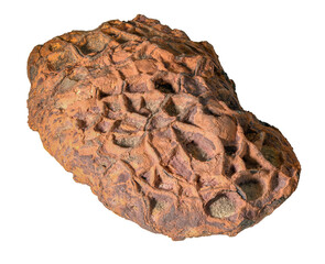 Septarian Nodule. Geology. Fosil rock. on transparent background
