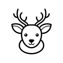 outline vector illustration of a reindeer face icon vector art