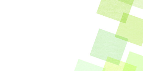 緑色の和紙に描かれた正方形デザインのあたたかい抽象的な背景