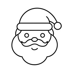 outline vector illustration of a santa claus face icon vector art