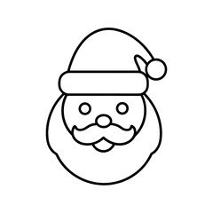 outline vector illustration of a santa claus face icon vector art