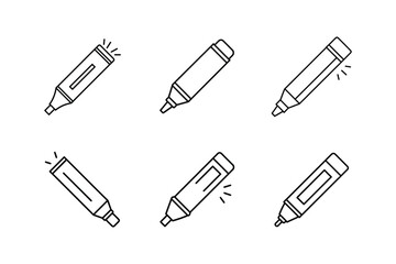 highlighter line art vector illustration