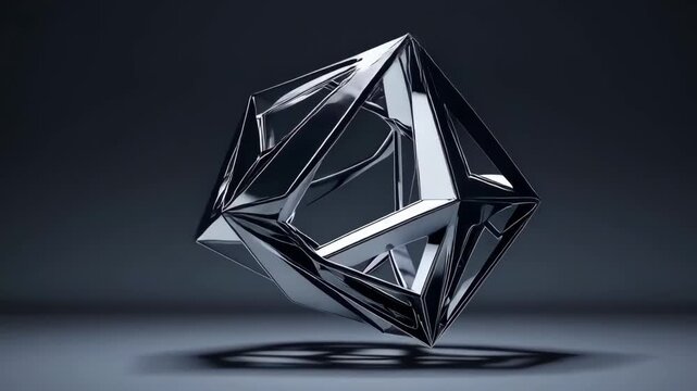 Abstract rotating object with circling camera perspective.