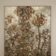 seamless floral background, vintage interior design, stone wall background