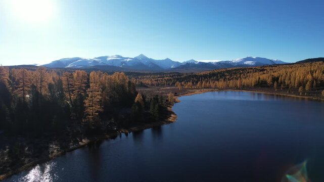 flight in Gorny Altai in autumn, Russia September