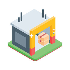Smart warehouse with automated parcel loading machine.