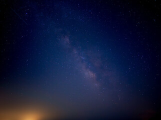 Mazagón, Huelva, Spain - August 12, 2025. Milky Way and Perseid Meteor Shower over Mazagón
