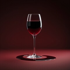 **Crimson Spiral of Elegance**: A glass of **deep ruby red wine** stands suspended against a monochromatic backdrop, its base resting in a **perfect spiral of spilled liquid**, creating a **dramatic, 