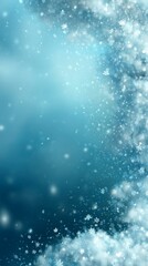 falling snowflakes, soft snow, winter background, white and transparent snow crystals frame with space for text