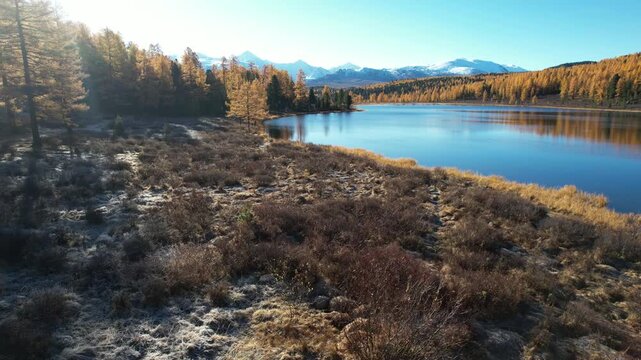flight in Gorny Altai in autumn, Russia September