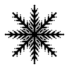 Geometric snowflake design with clean symmetrical shape. Winter icon and seasonal pattern, isolated frosty element for decoration and minimal graphics.