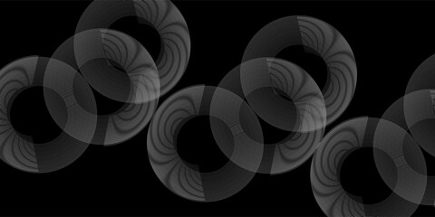 Geometric pattern black technology background with circles