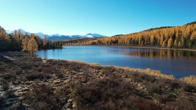 flight in Gorny Altai in autumn, Russia September