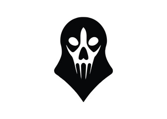 haunted bone mask silhouette vector icon