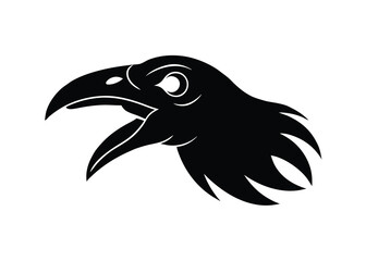 haunted crow jaw silhouette vector icon