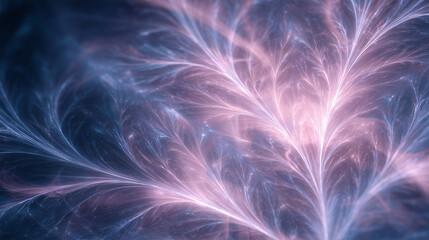 Close-up of translucent palm featuring swirling galaxy shapes created by fractal veins in ambient lighting