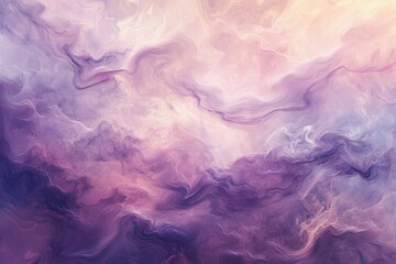 Obraz premium Oil-Paint Style Swirling Clouds – Muted Mauve and Cream with Dreamy Lighting