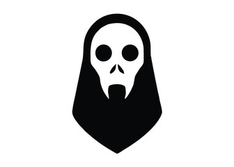 haunted ghost mask skull silhouette vector icon