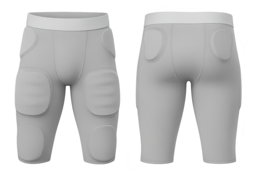 Gray padded compression pants isolated on transparent background apparel cut out