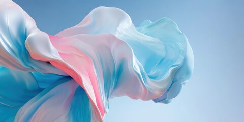 Obraz premium Colorful fabric flowing in the air creates a dreamy effect