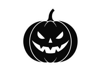 haunted pumpkin jaw silhouette vector icon